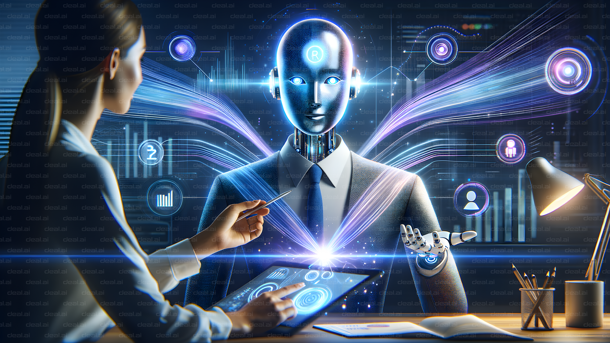 AI and Human Collaboration Scene