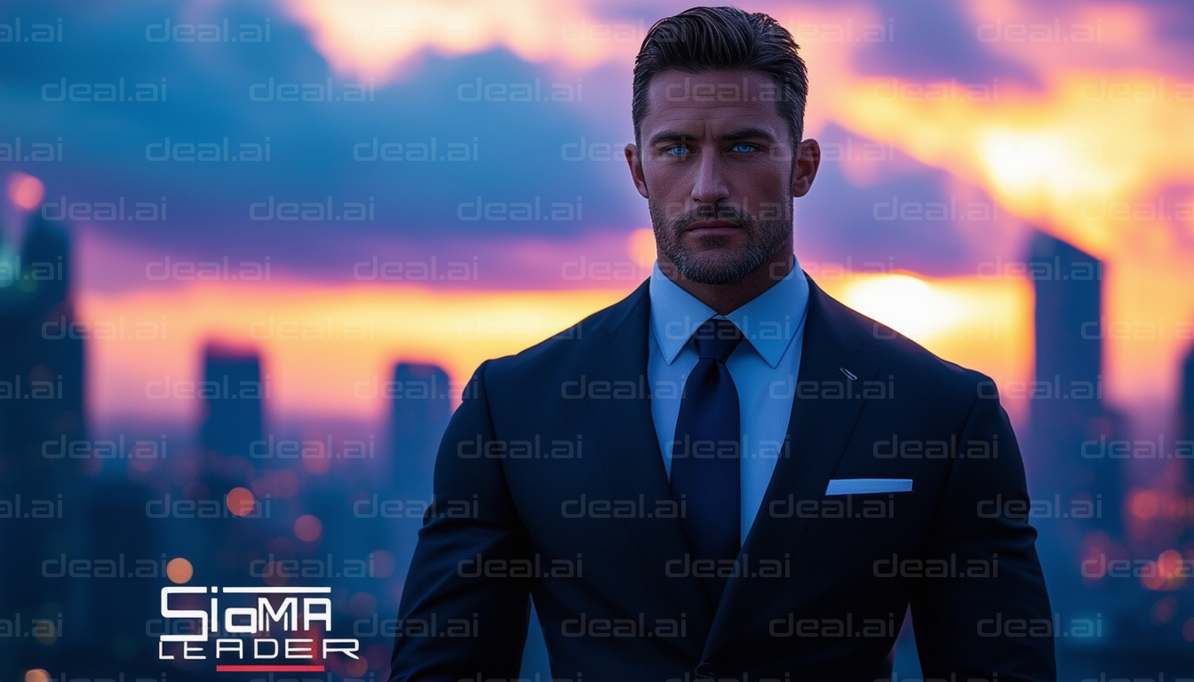 "Confident Leader at Sunset"