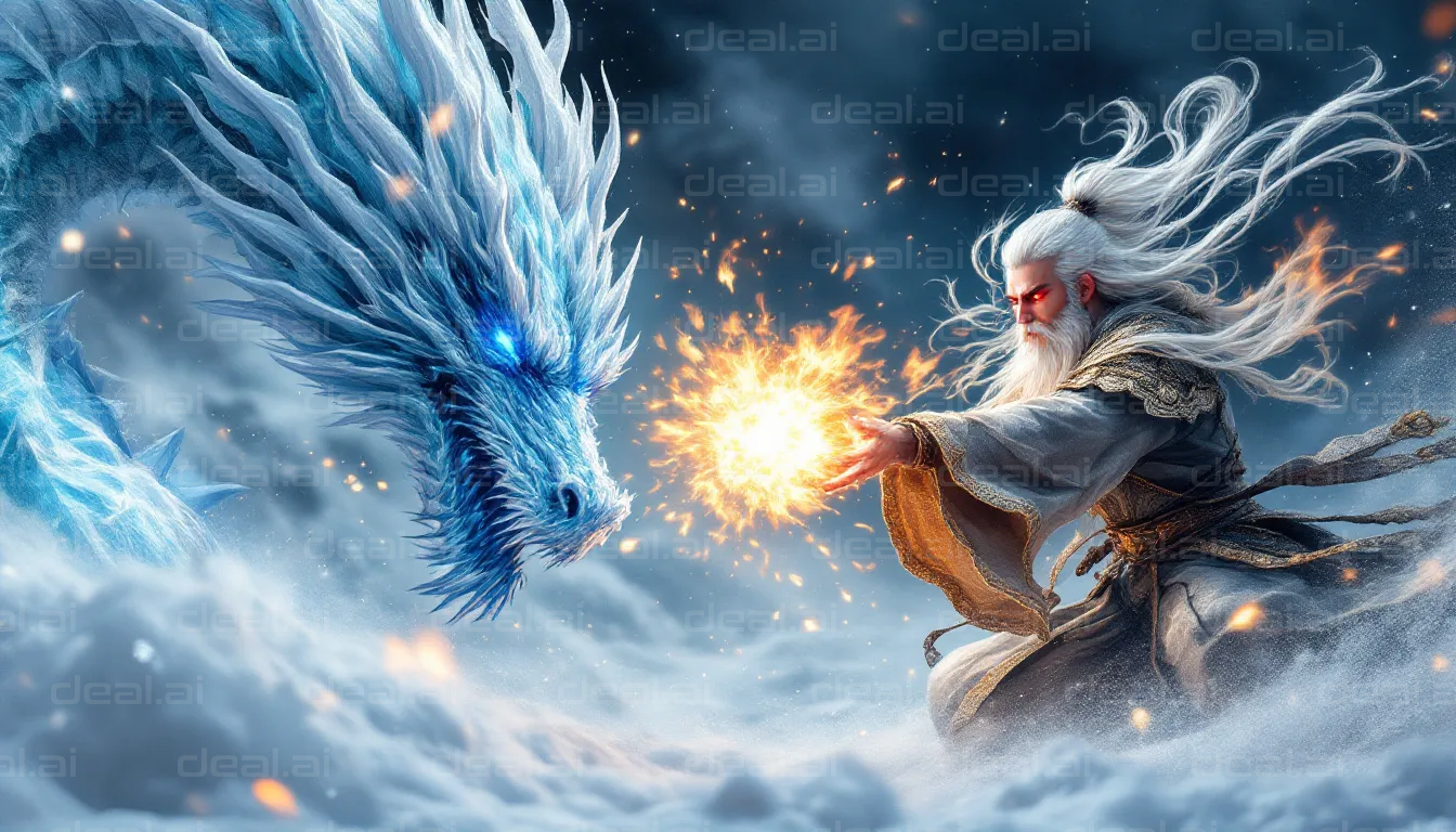 Mystic Battle with Ice Dragon