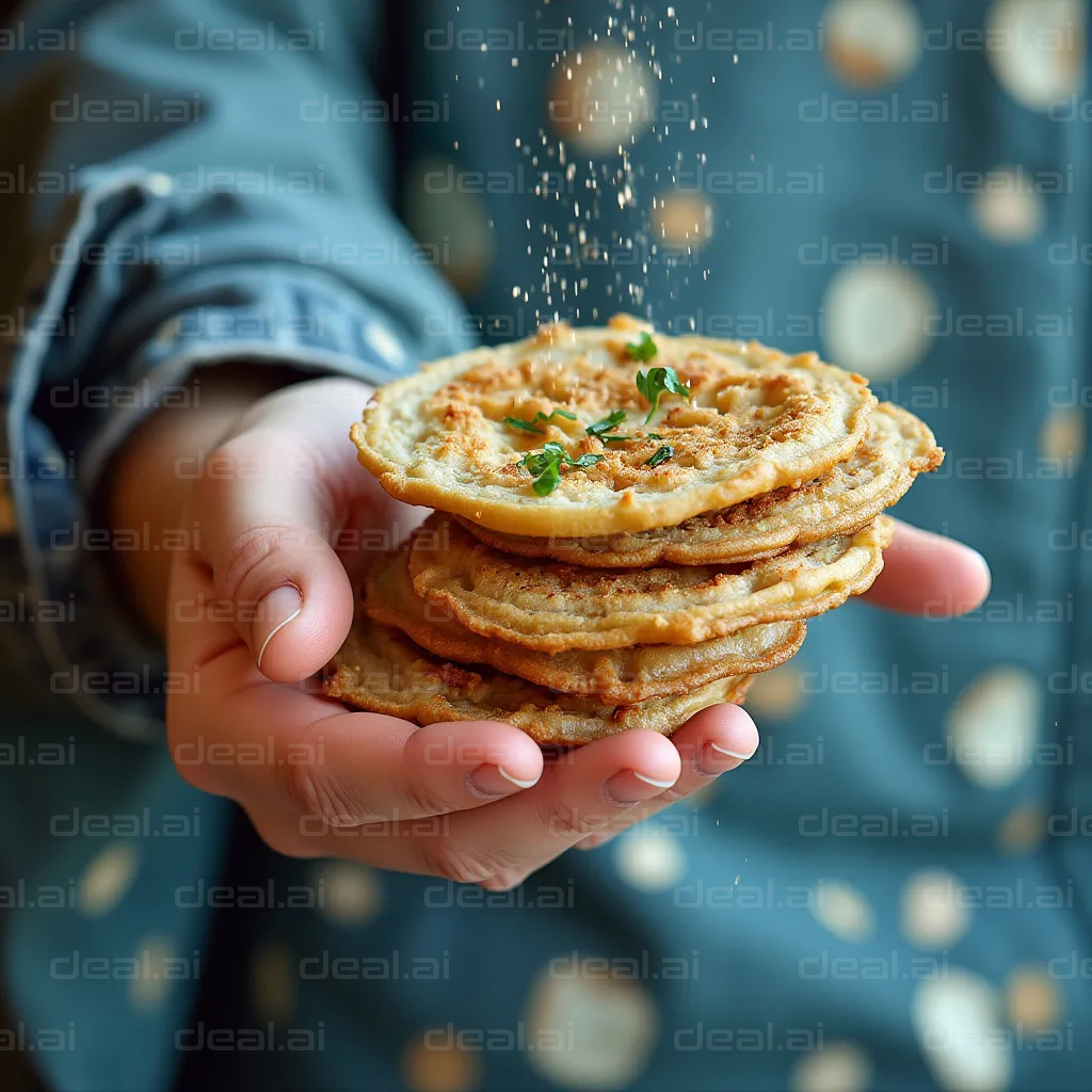 "Freshly Made Savory Pancakes"