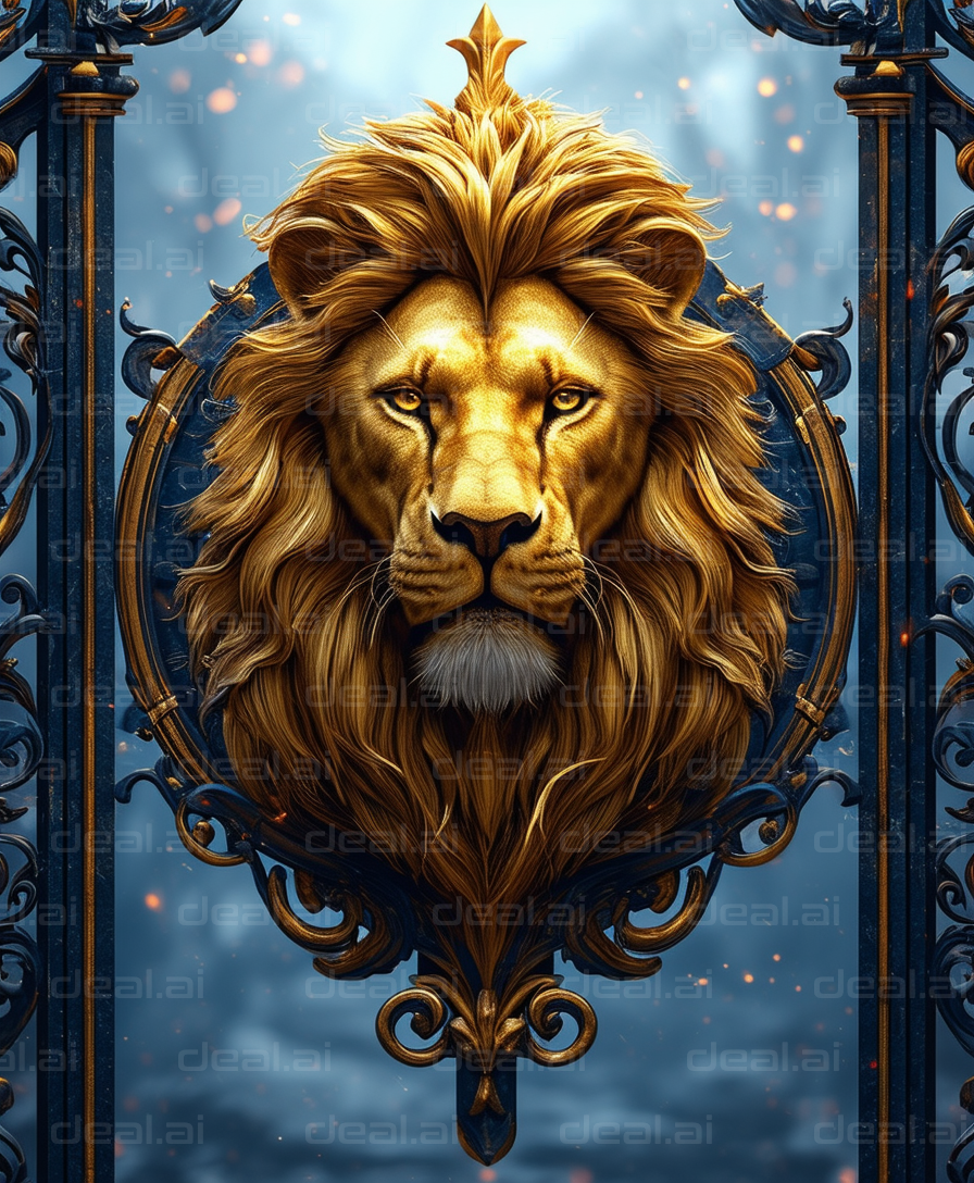 Regal Lion Emblem on Iron Gate