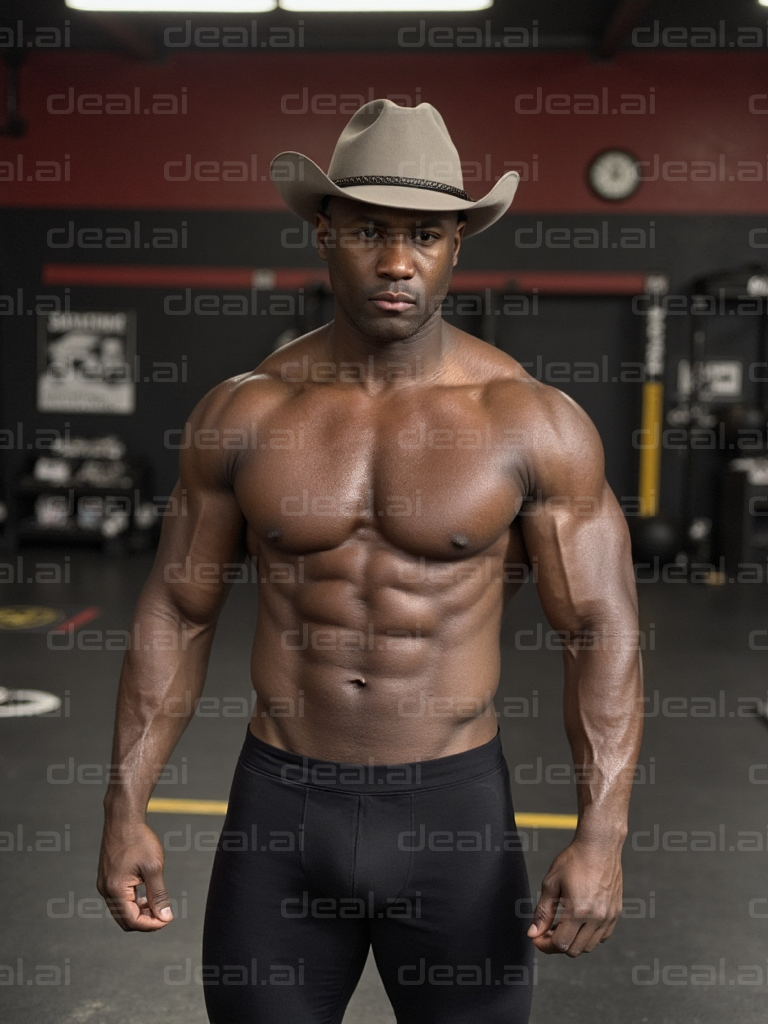 "Muscular Cowboy in the Gym"