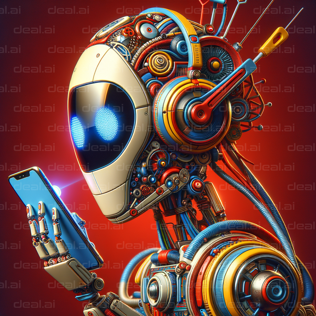 "Steampunk Robot with Smartphone"