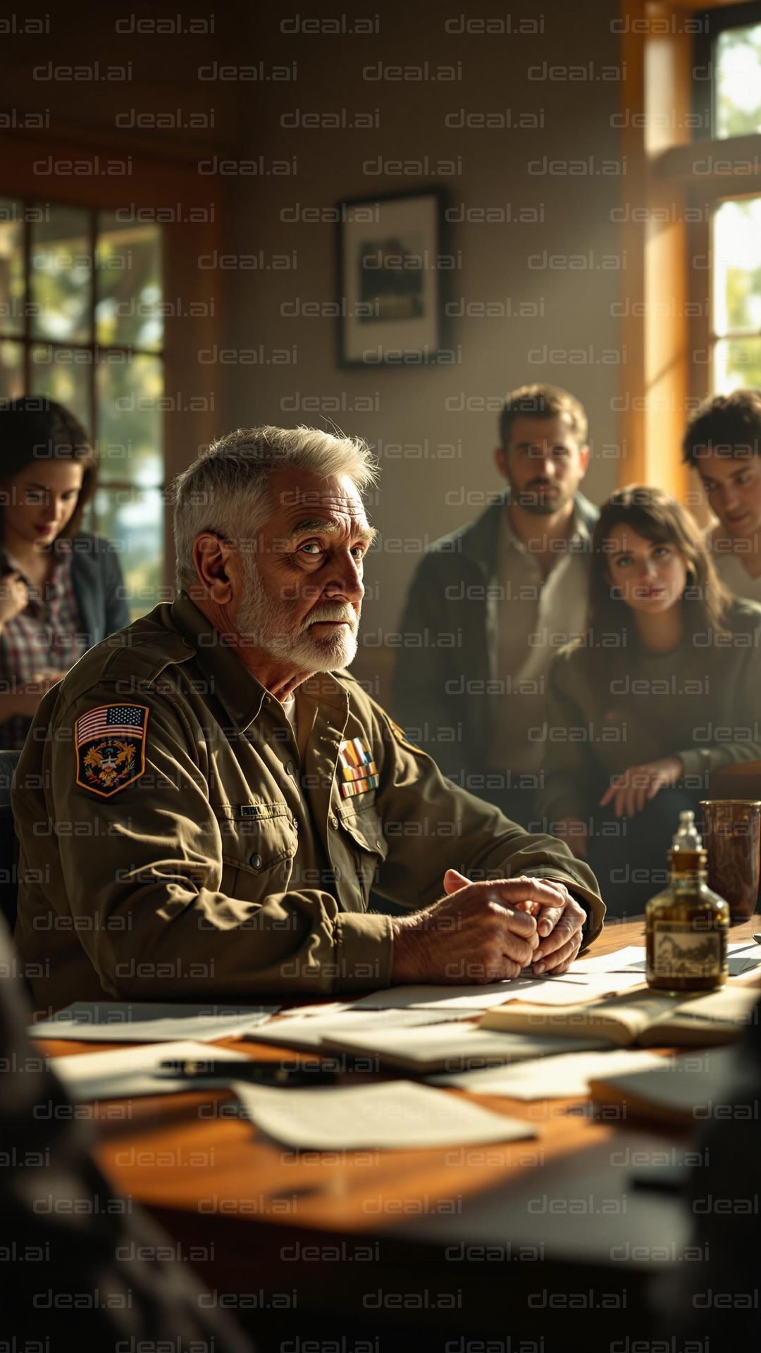 Veteran Leads Team Meeting
