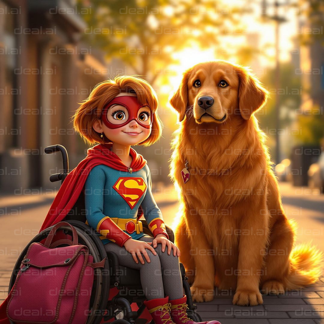 Superhero Duo in the Sunset
