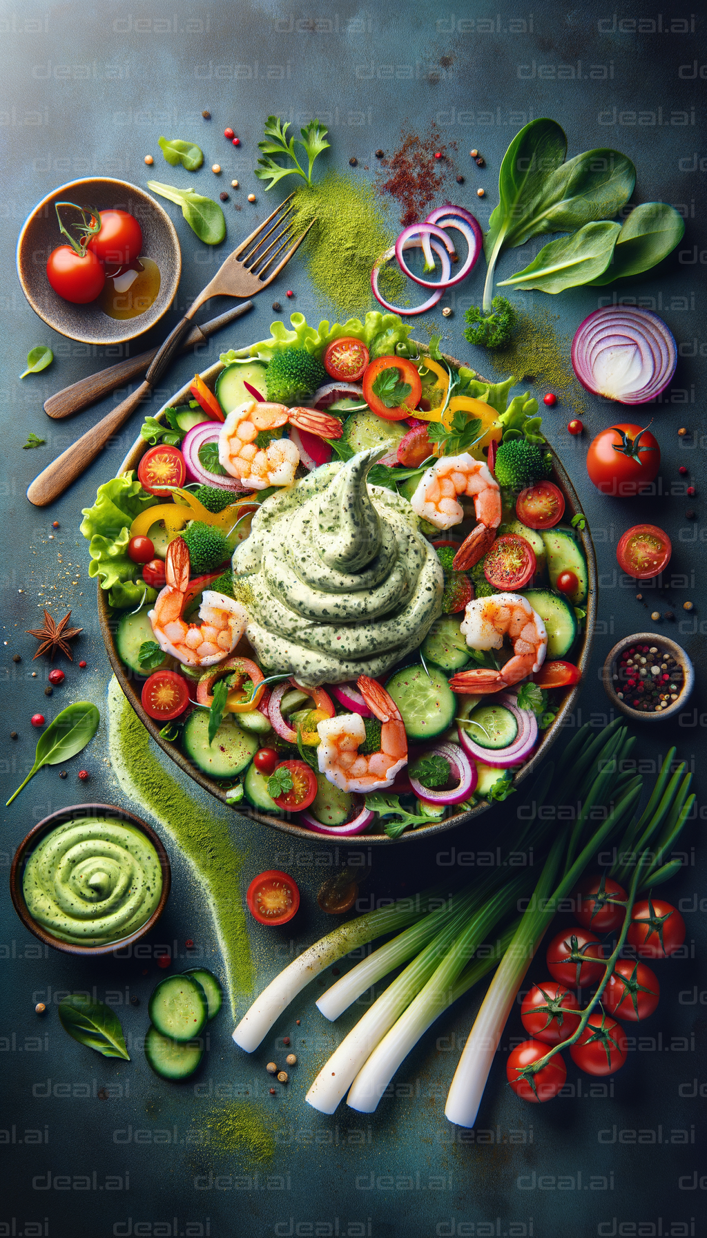 Fresh Veggie & Shrimp Salad Platter