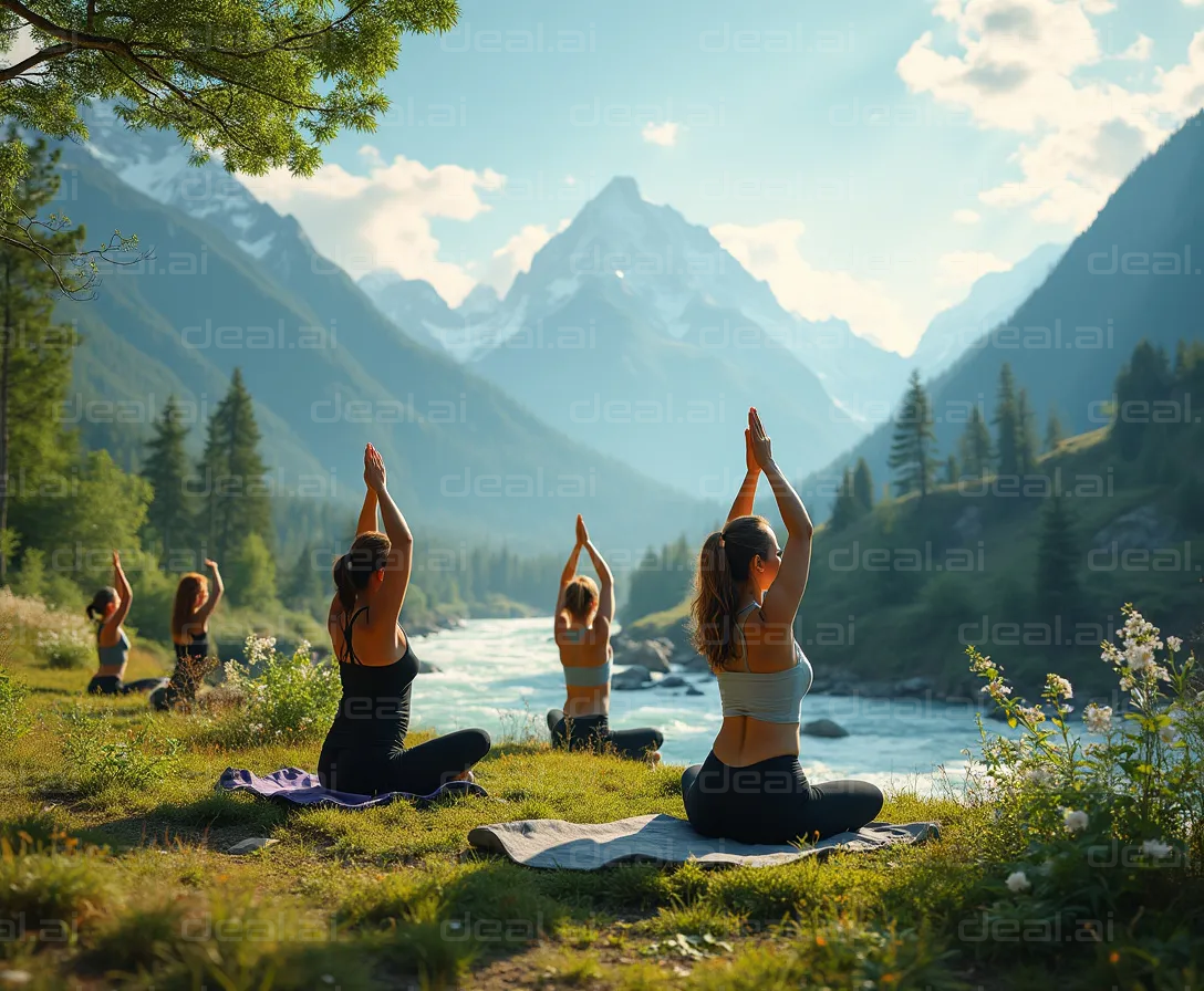 Outdoor Yoga in Scenic Mountain Setting