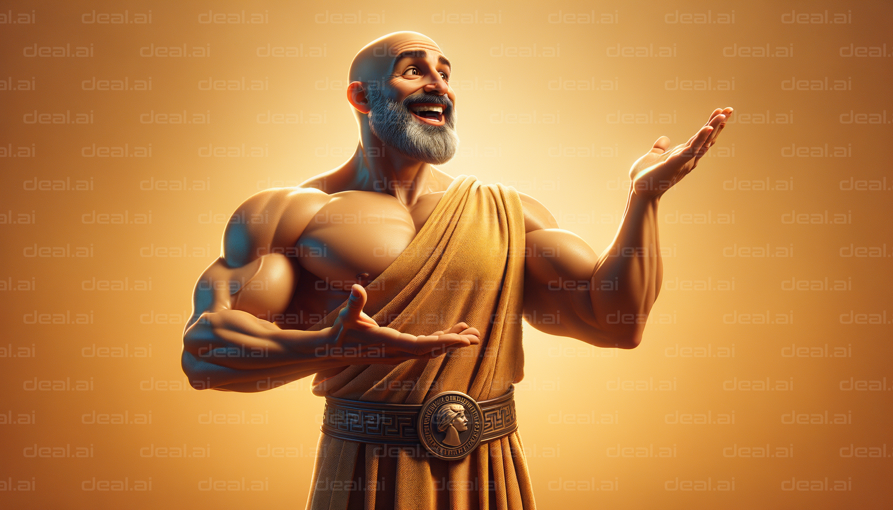 "Joyful Animated Greek Philosopher"