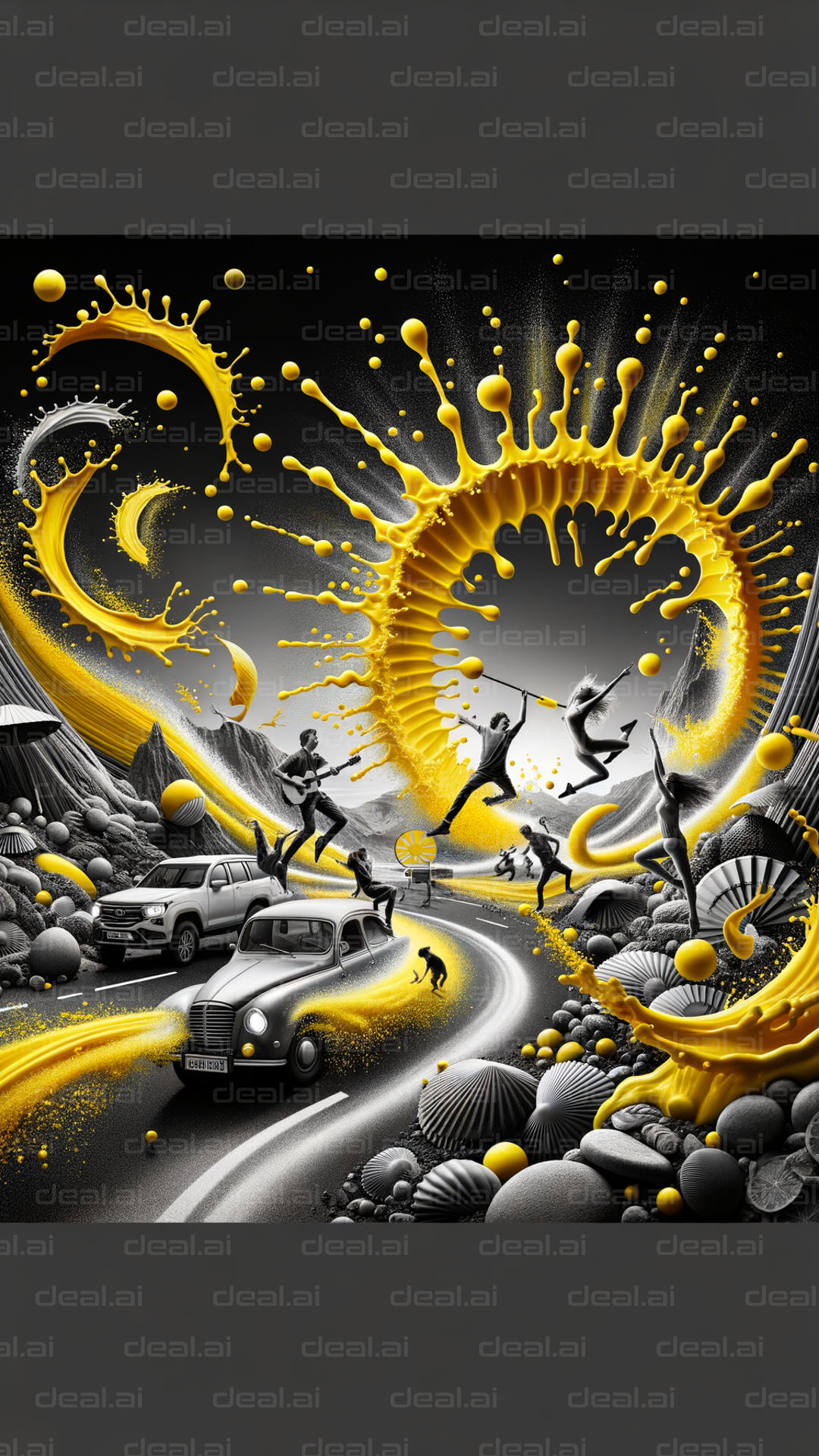 "Fantasy Journey Through Splashes and Music"