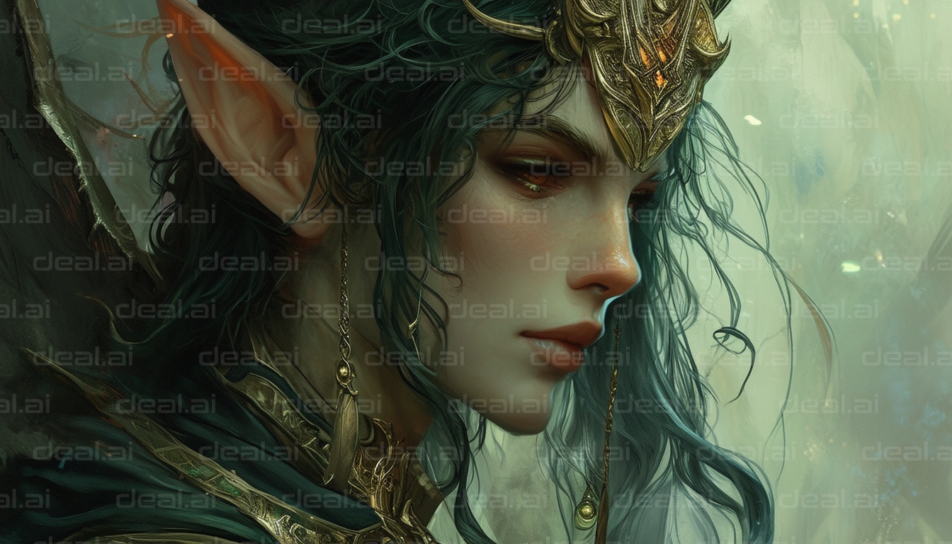 "Elven Queen in Mystical Forest"
