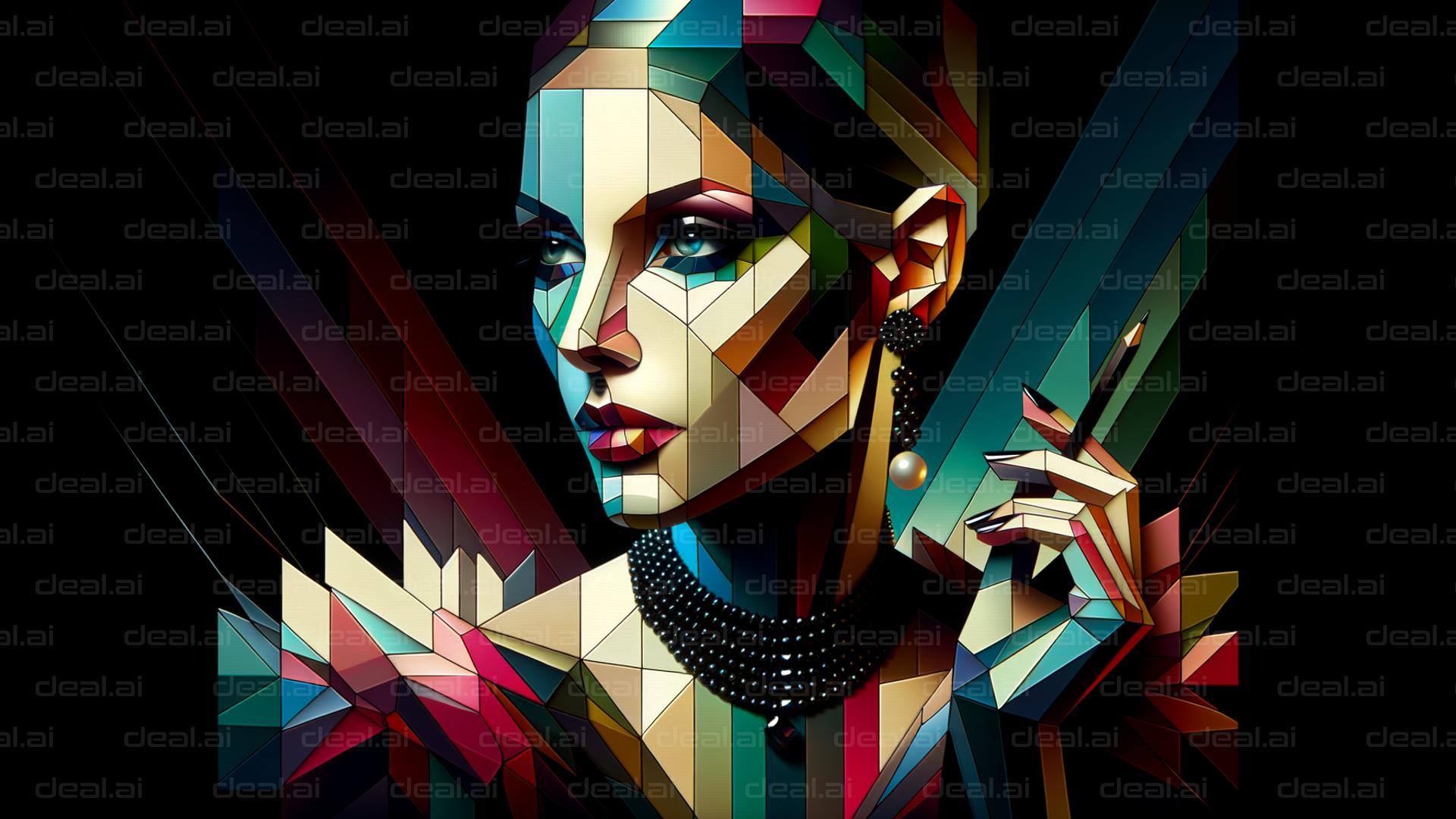 Geometric Elegance Portrait