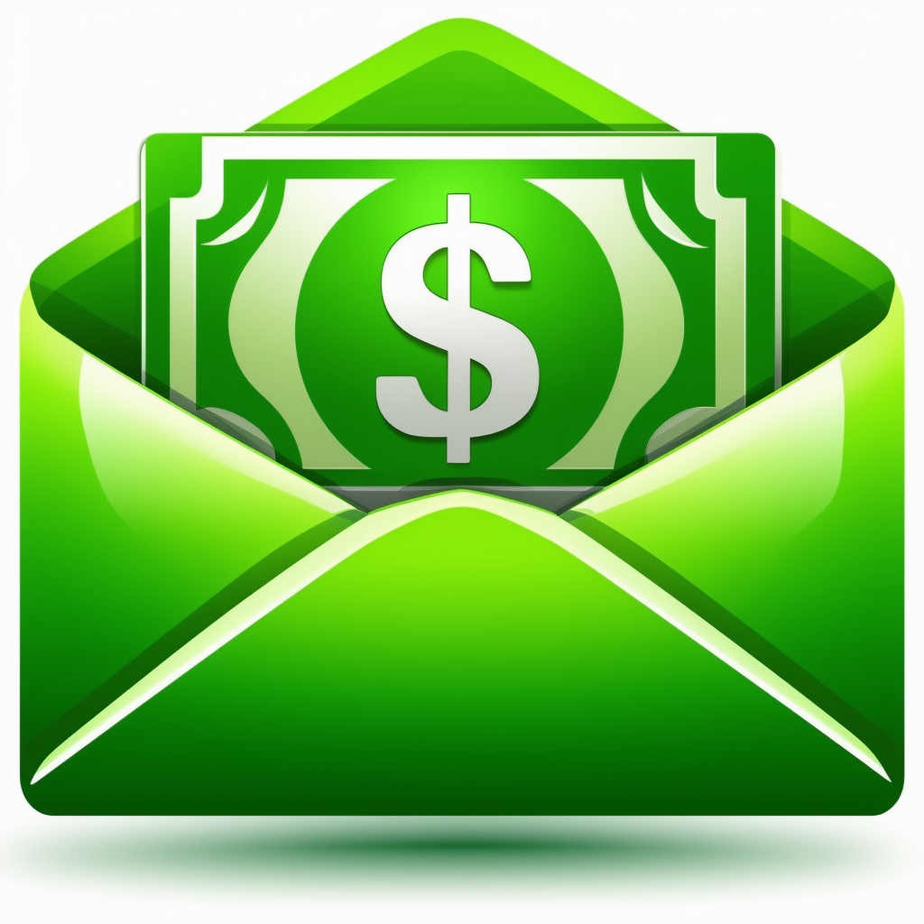 "Money in Green Envelope Icon"