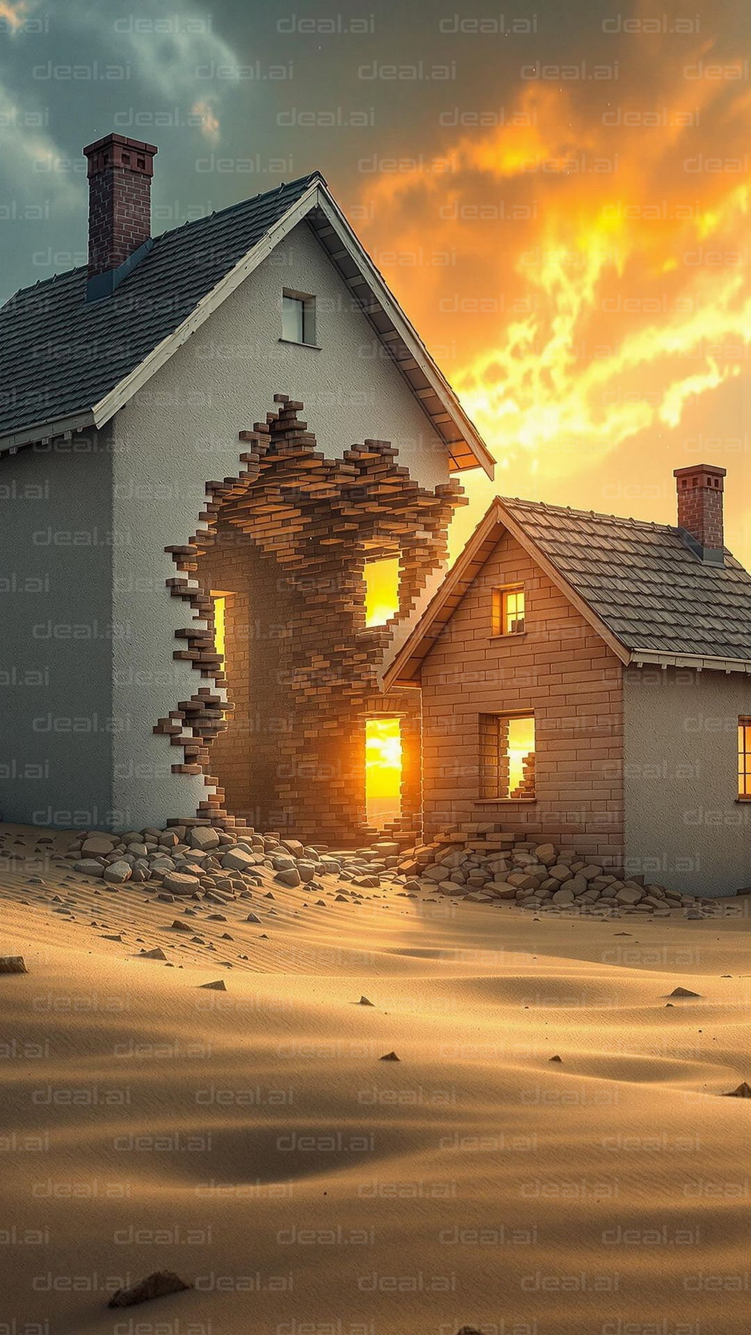 Sunset Through Brick Dreams