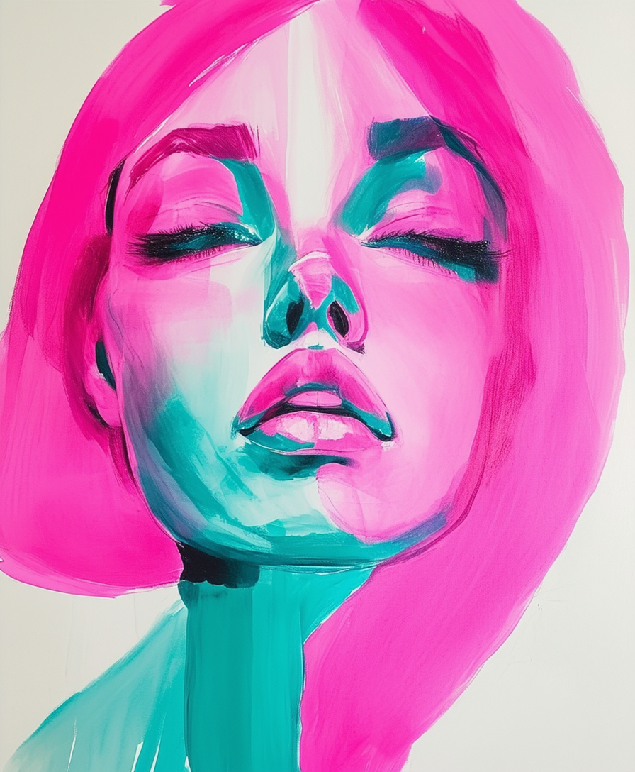 "Vivid Neon Portrait Art"