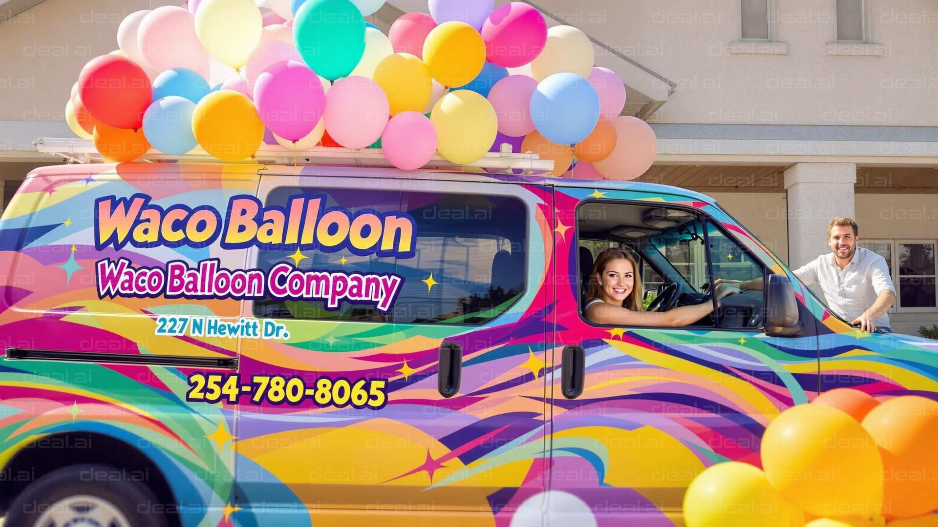 Colorful Balloon Van Celebration