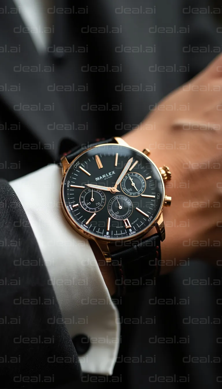 Elegant Gold Wristwatch Close-Up