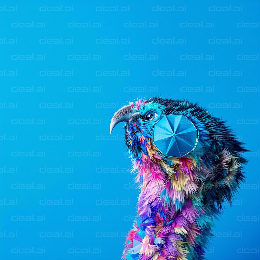 Vibrant Disco Bird Art