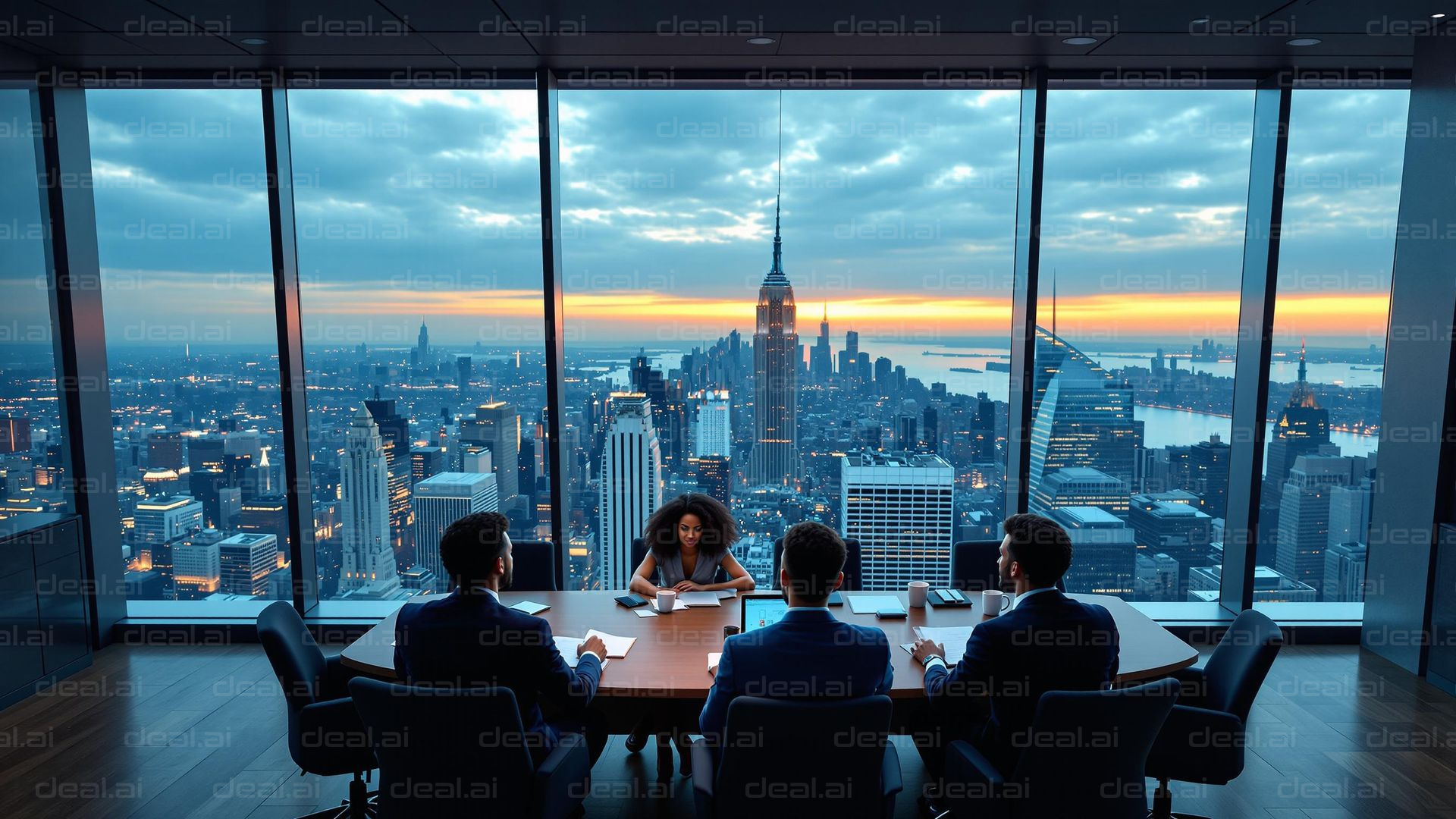 Skyline Meeting at Sunset