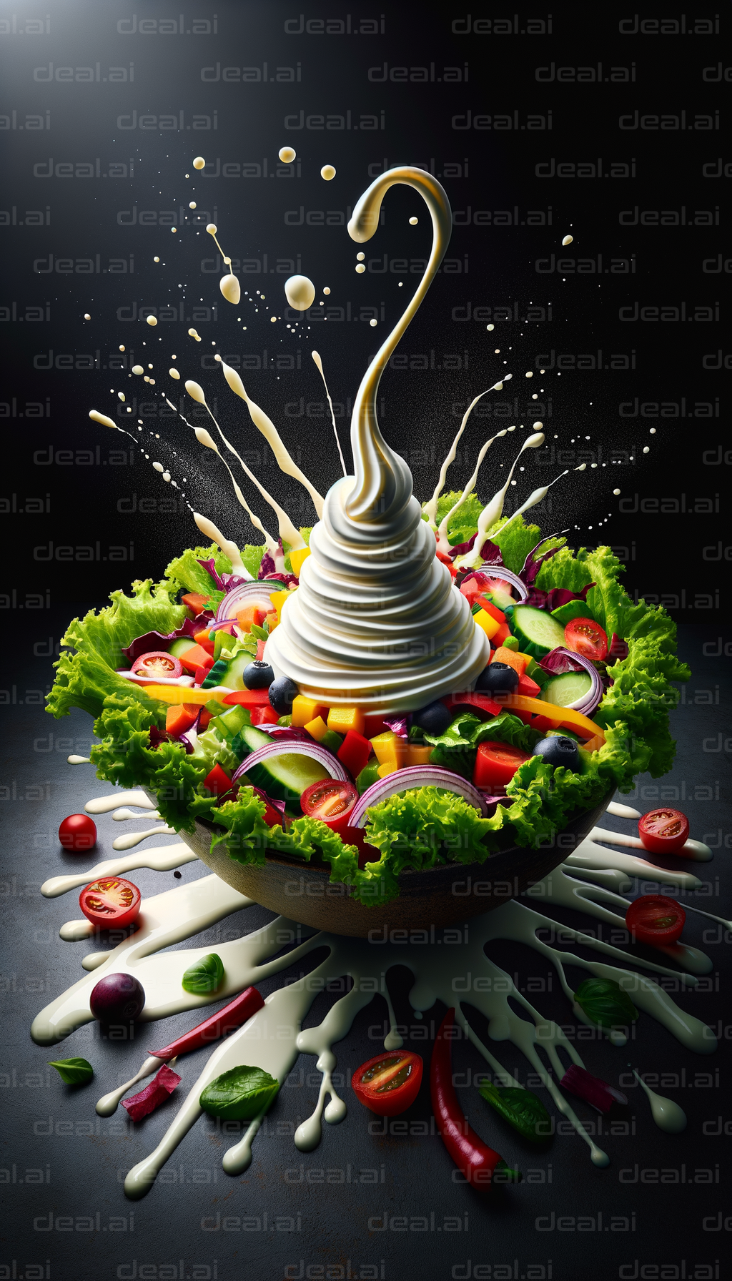 Dynamic Salad Splash Artistry