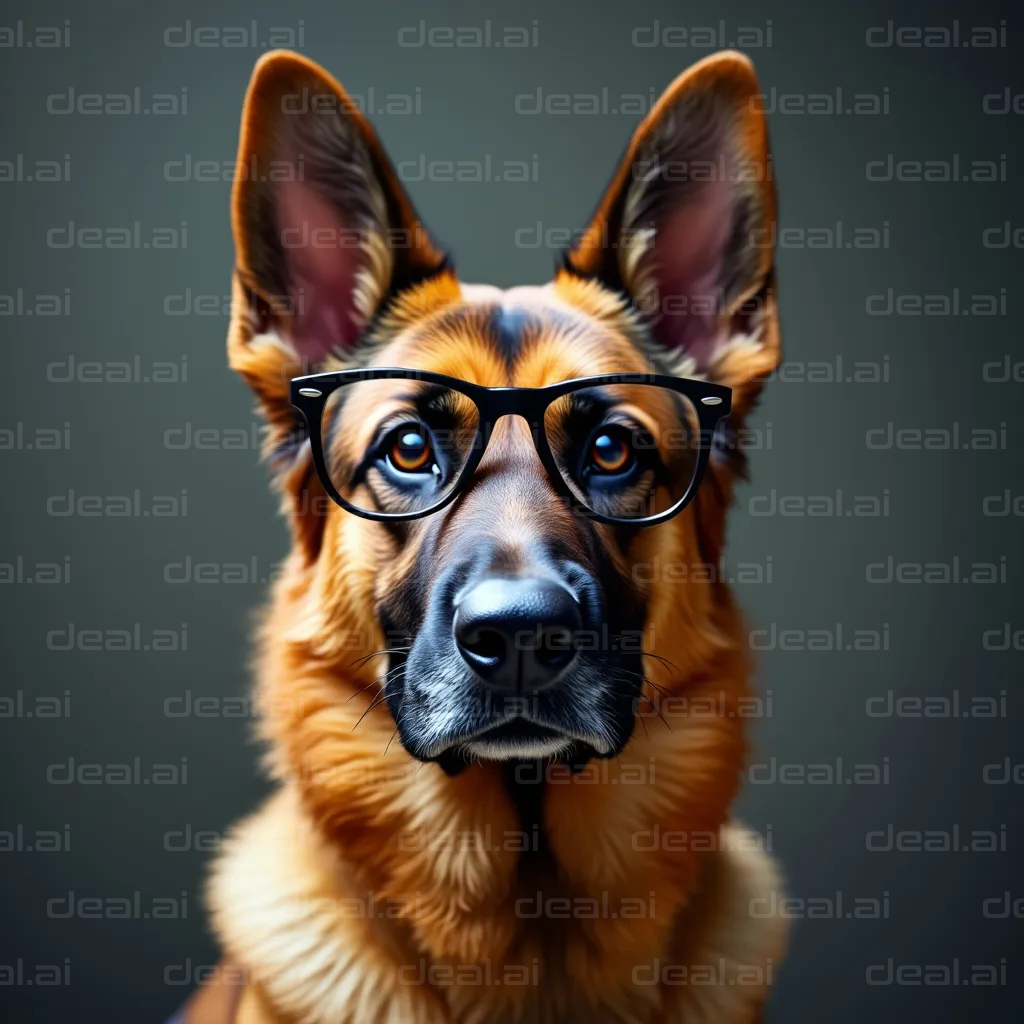 "Smart Dog in Glasses"