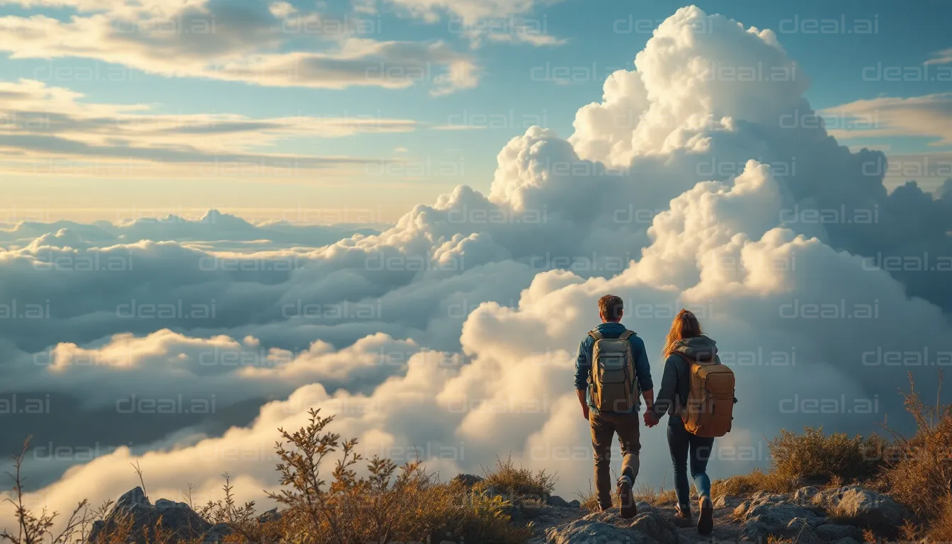 Hikers Above the Clouds