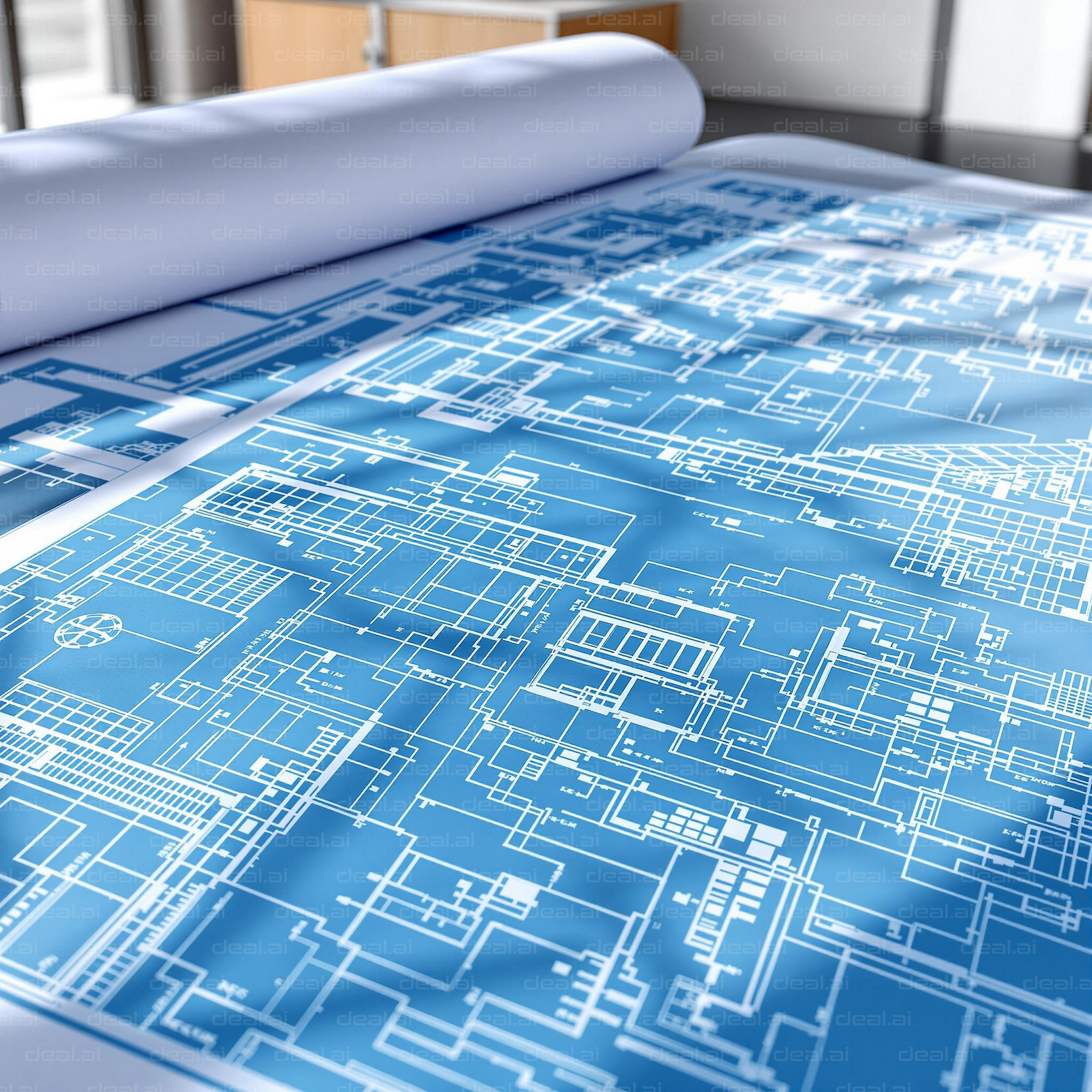 Architectural Blueprint in Sunlight
