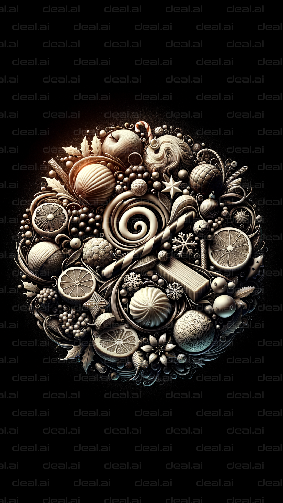 "Intricate Holiday-Themed Orb Design"