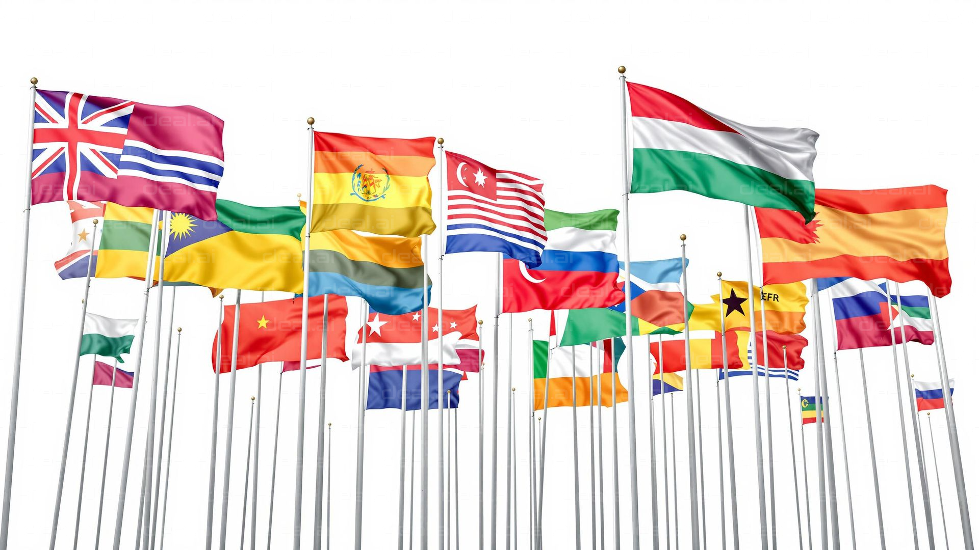 Colorful International Flags Display