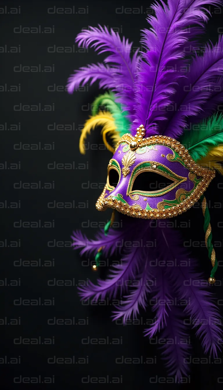 Elegant Feathered Masquerade Mask