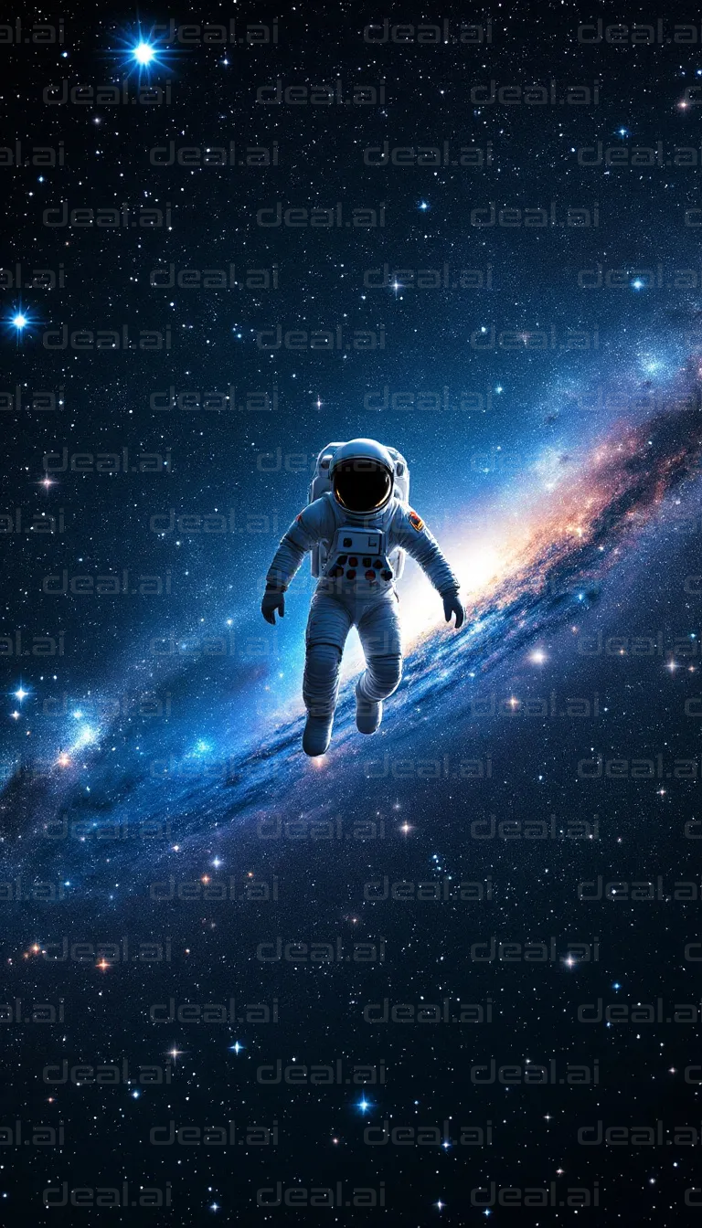Astronaut Floating in Space Galaxy