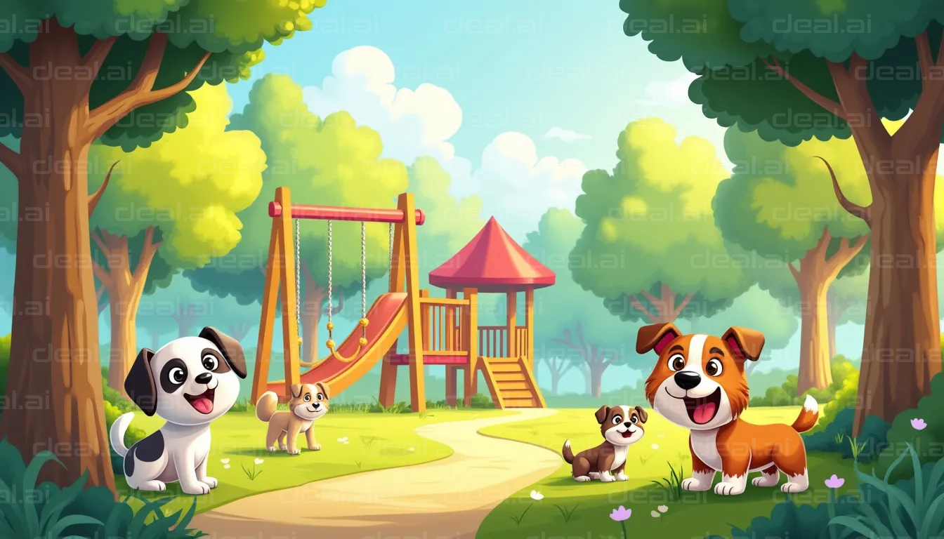 Happy Puppies in the Park