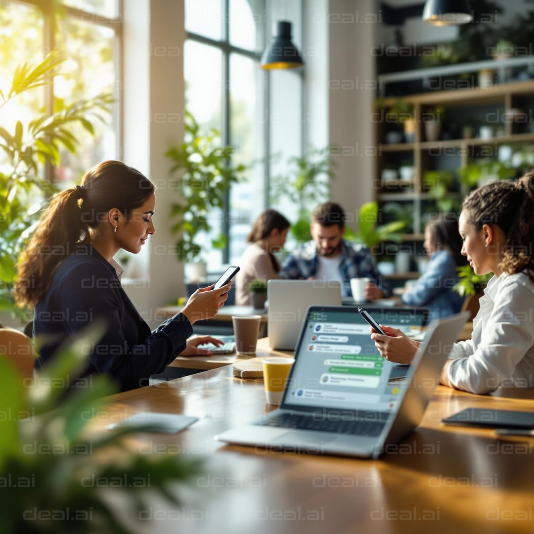 Cozy Workspace Collaboration Scene