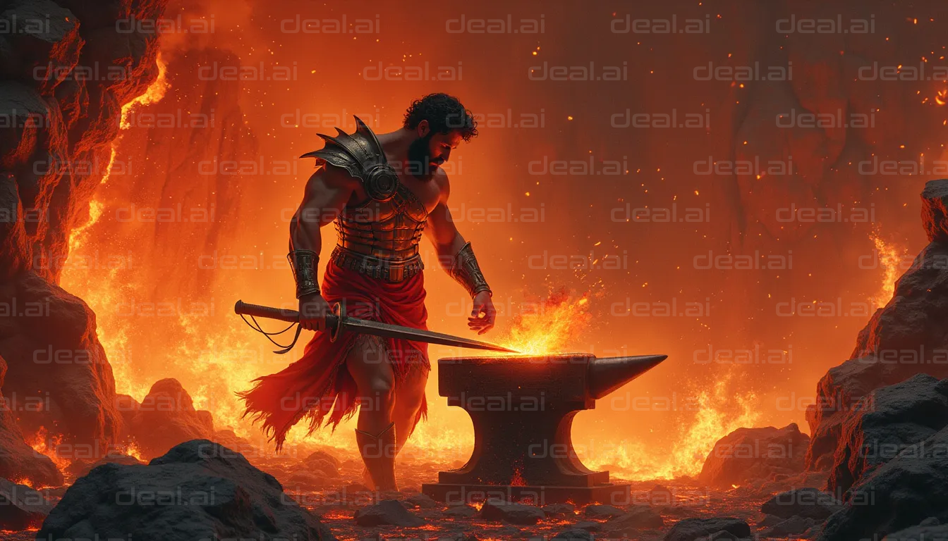 Warrior Blacksmith in Fiery Forge