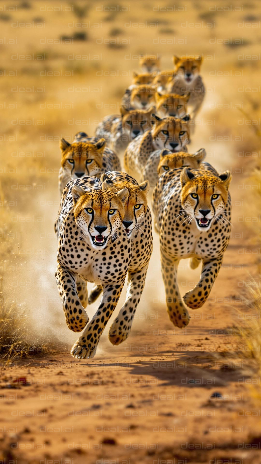 Cheetahs Charge Through the Savanna