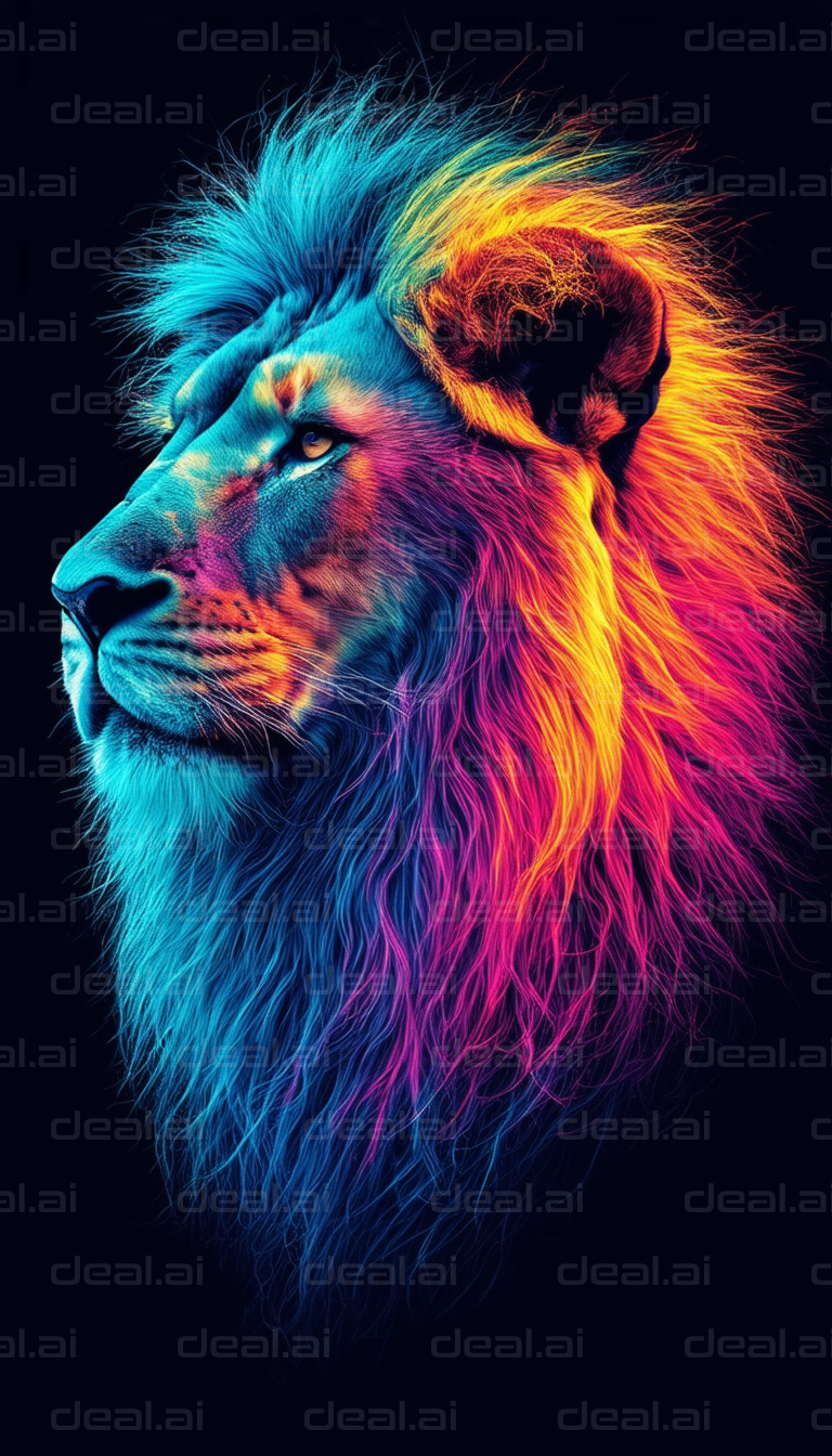 "Neon Lion Majesty"