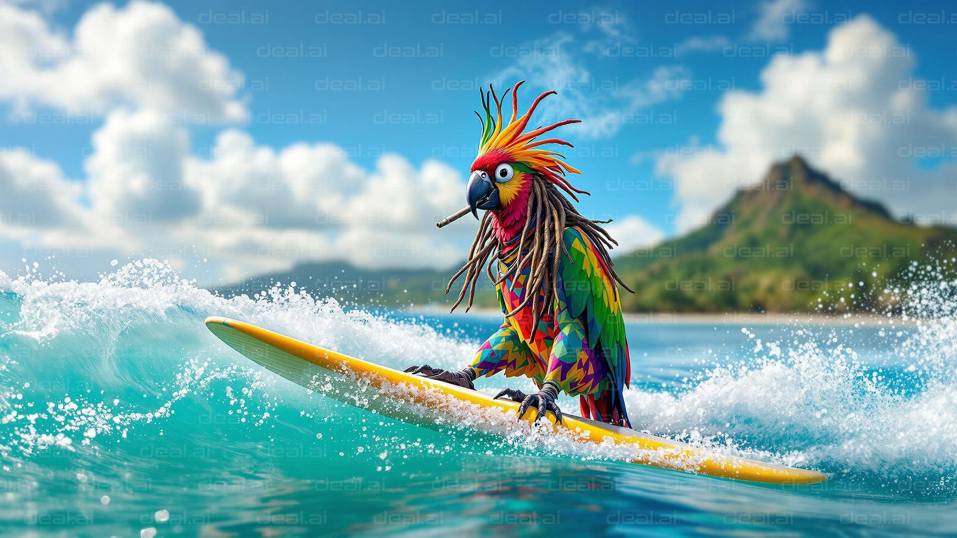 Surfing Parrot Adventure