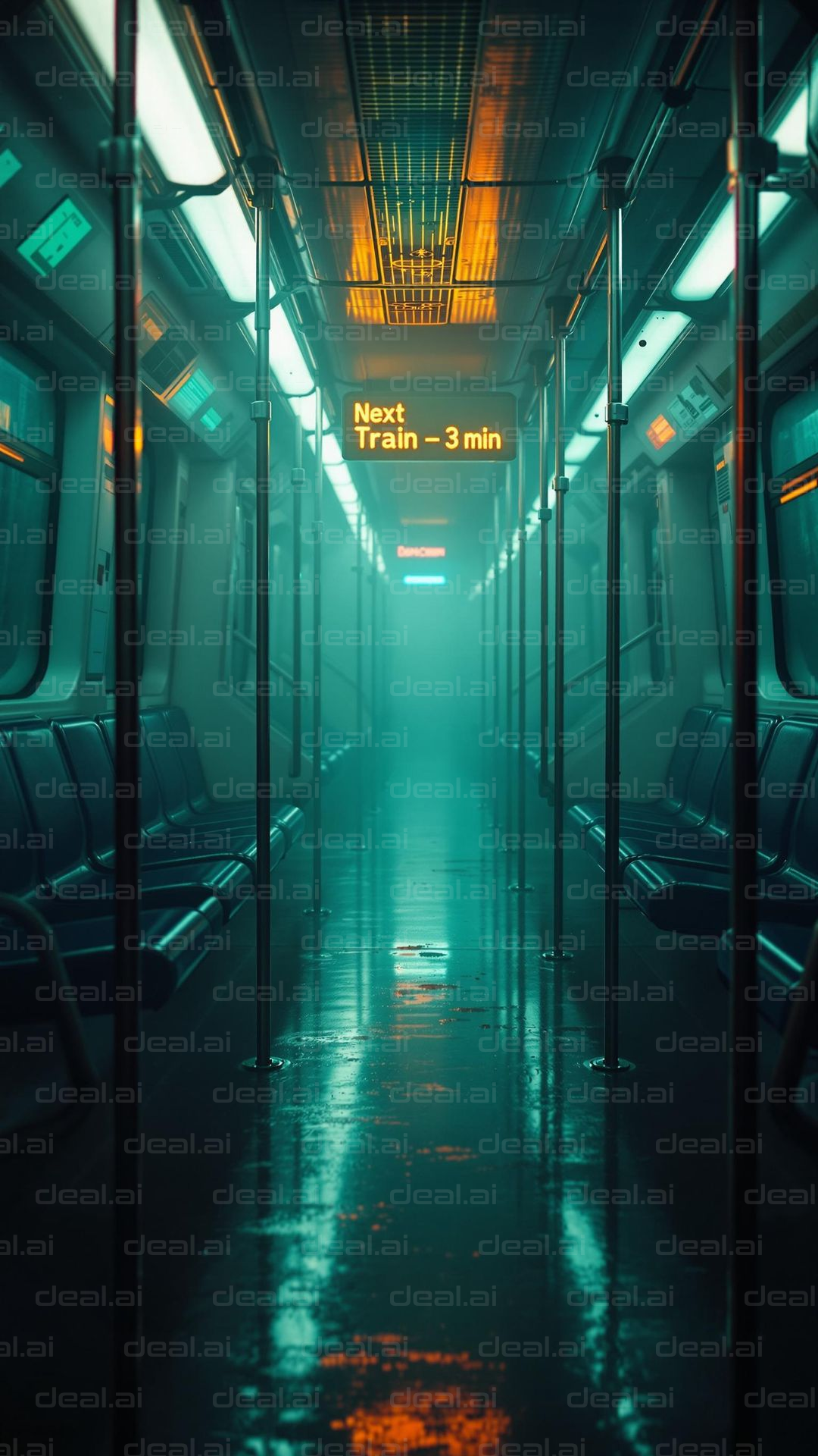 "Empty Subway Awaits Arrival"