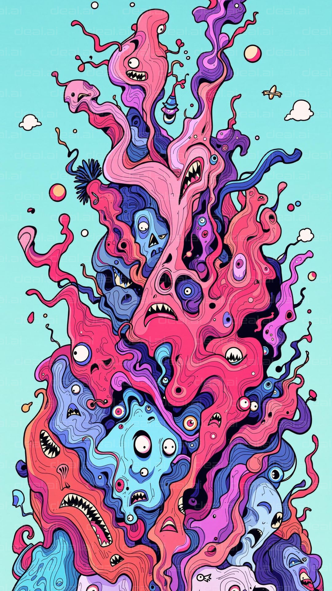 "Whimsical Monster Colorscape"