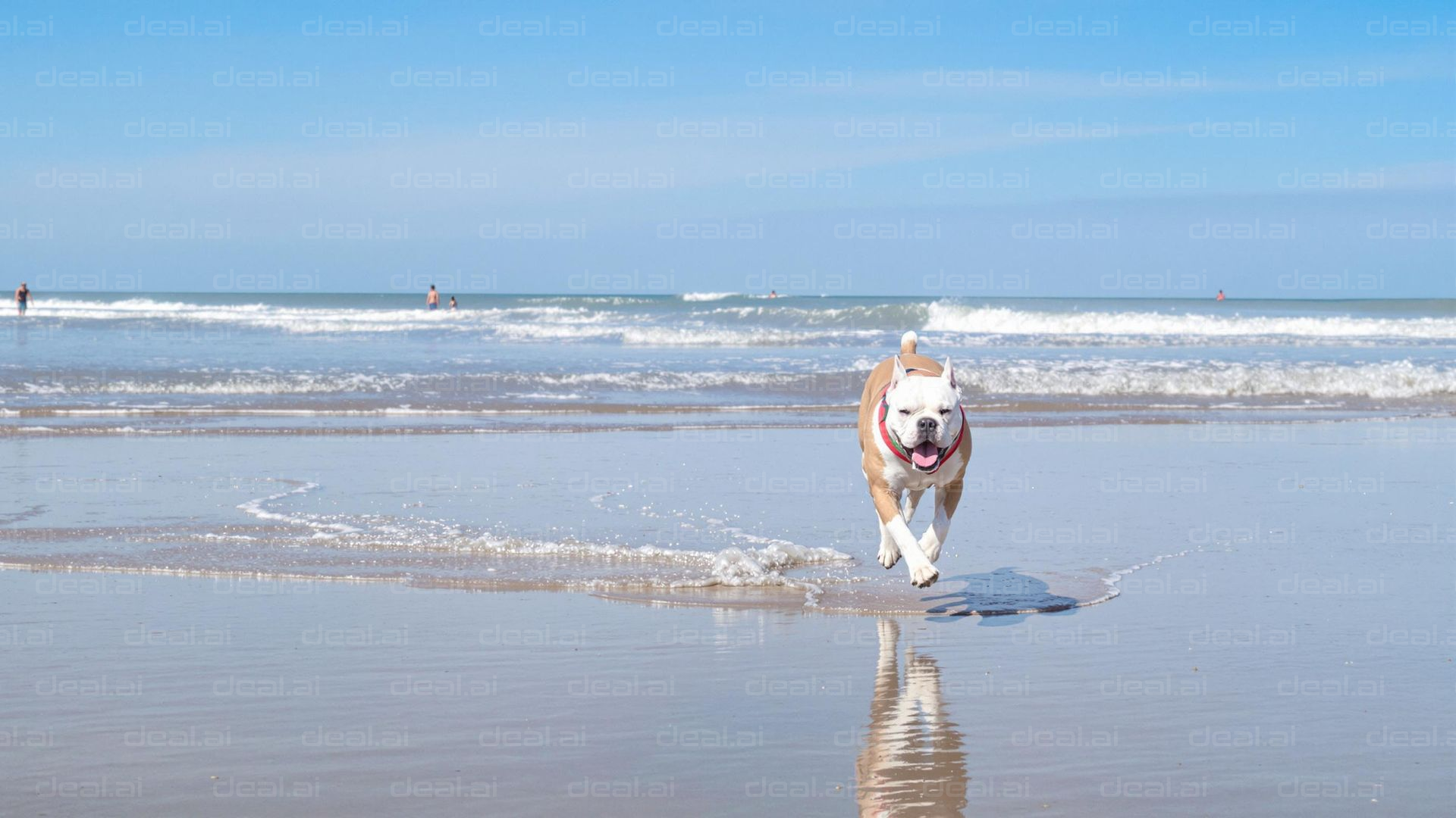 Happy Dog Running on the Beach