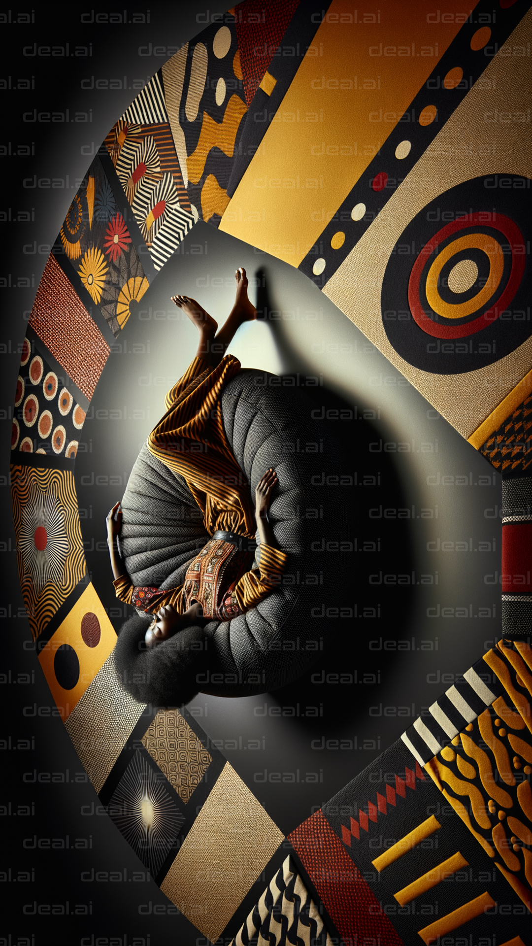 "Vibrant Patterns in Relaxed Position"