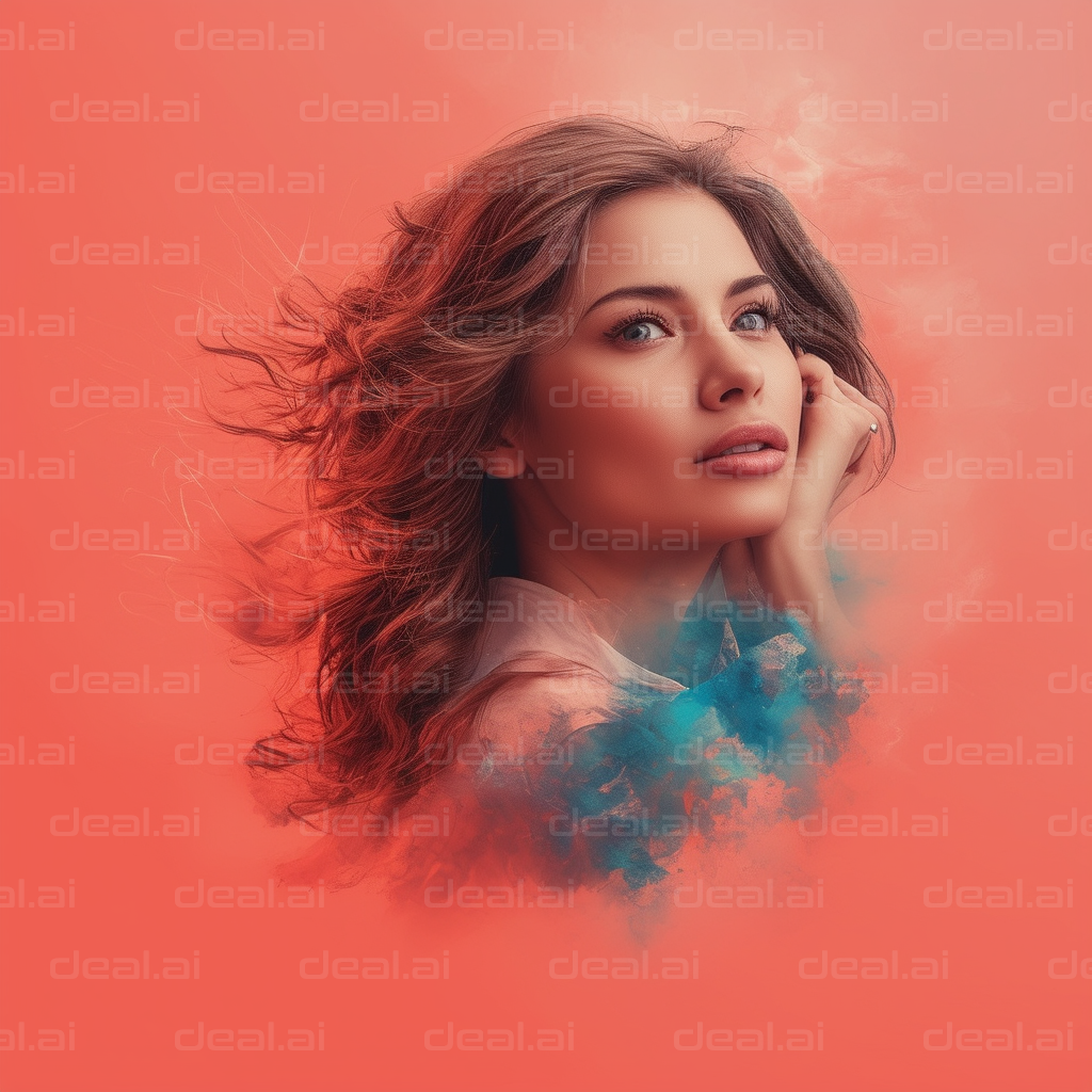 "Dreamy Portrait with Pastel Smoke"