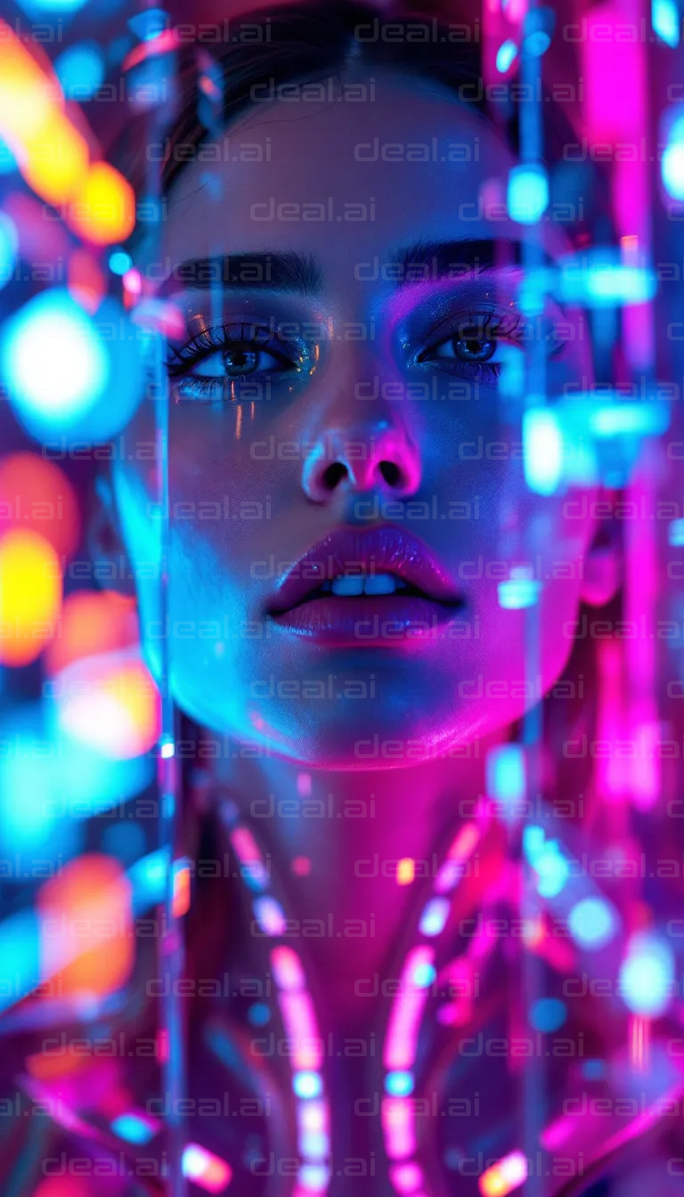 Neon Dreamscape Portrait