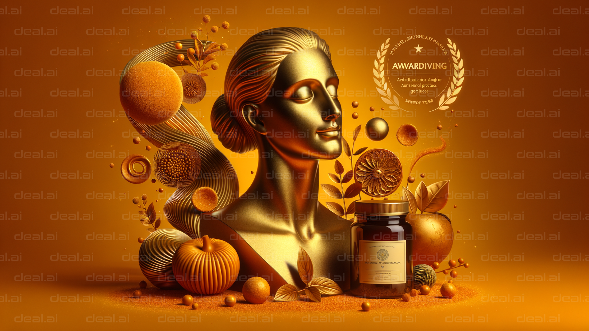 "Golden Elegance with Award-Winning Product"