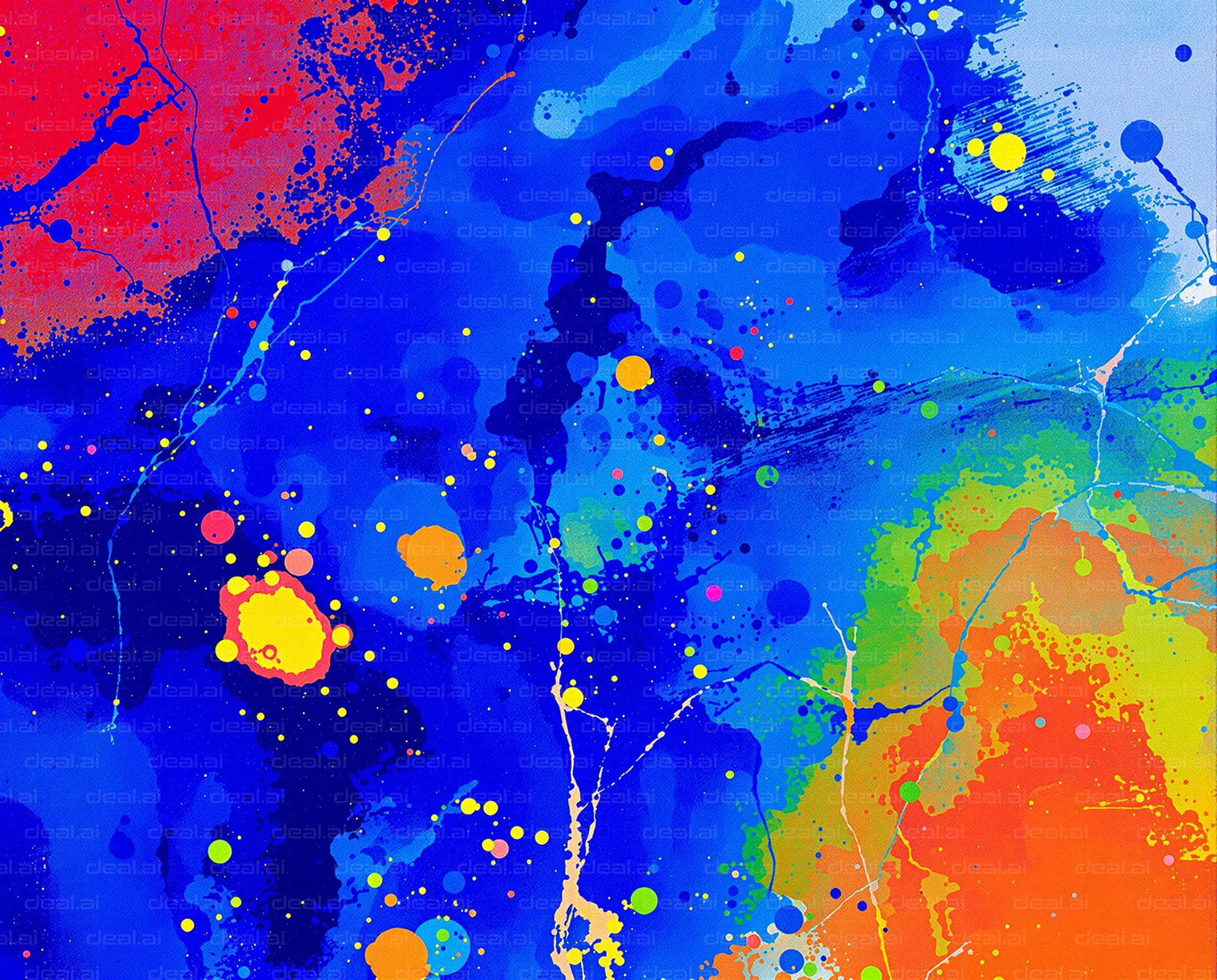 Vibrant Cosmic Splatter Art