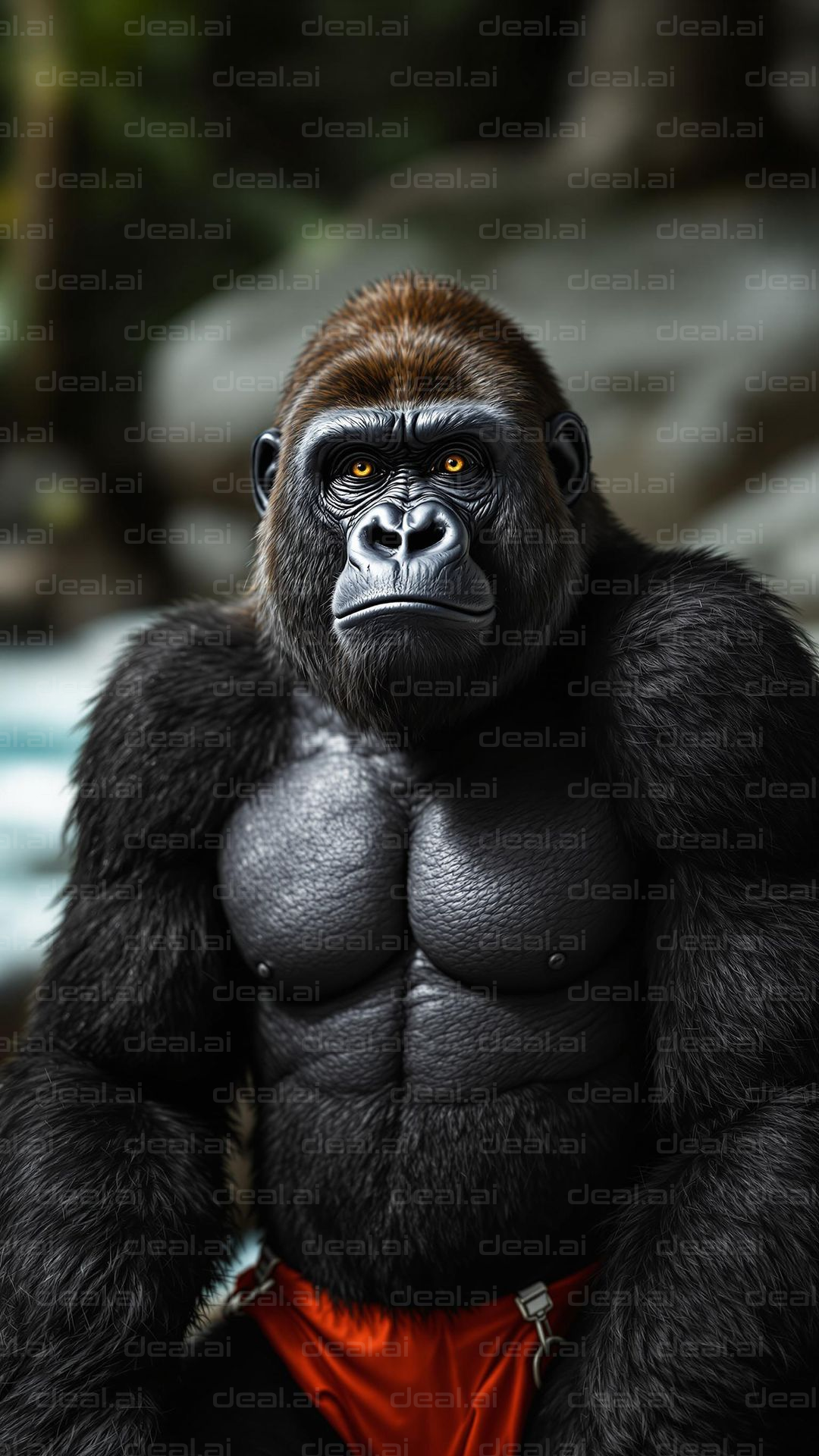 "Majestic Gorilla in the Jungle"