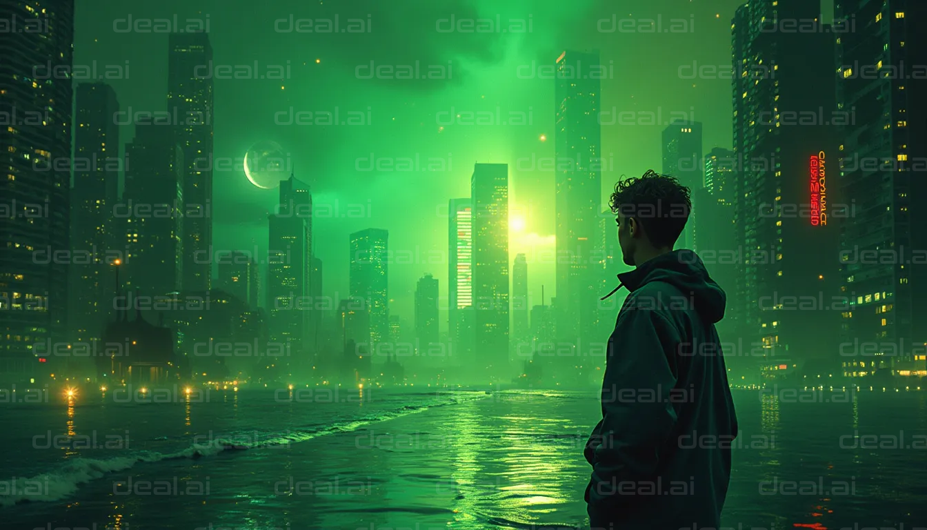 "Neon Dreams: Cityscape Reflections"