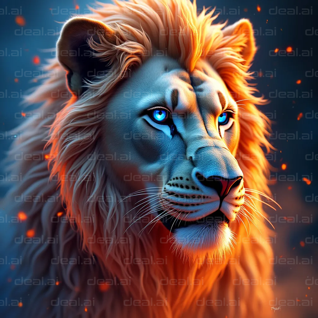 Majestic Blue-Eyed Lion