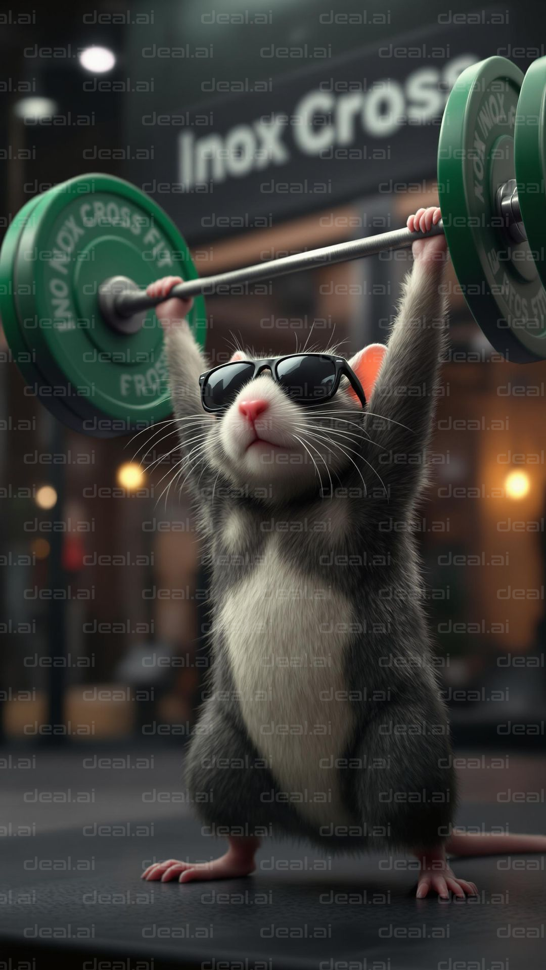 Stylish Mouse Lifts Weights