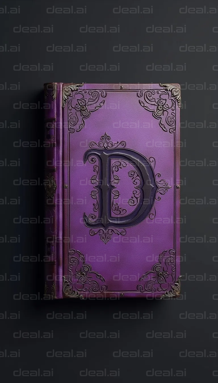 Elegant Purple Book with Letter D