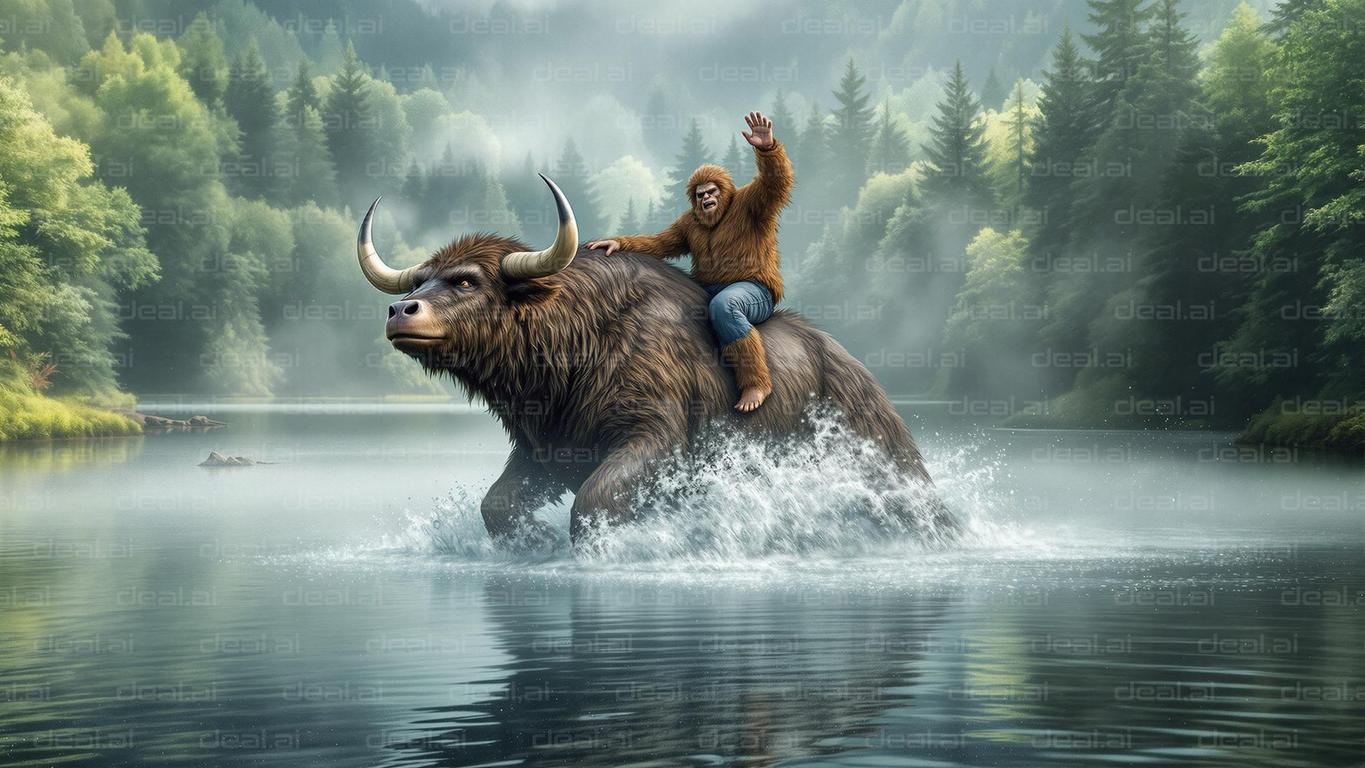 "Bigfoot's Epic Lake Adventure"